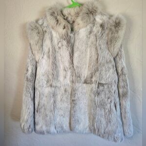 Split End Ltd. Rabbit Fur Fully Lined Jacket Size M